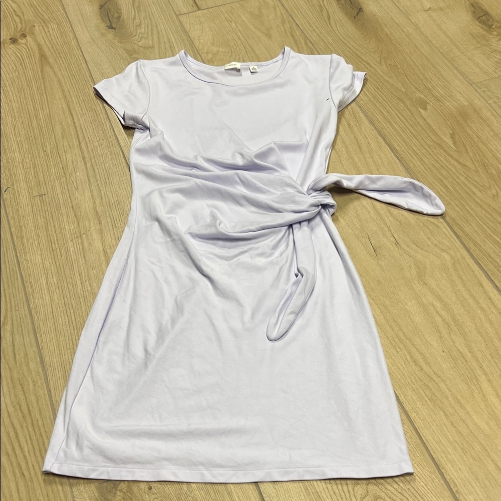 Aritzia Fortune Light Purple Mini Dress with Side Tie